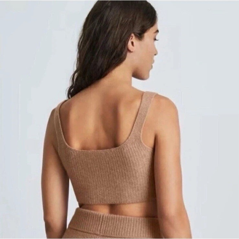 Everlane NWT The Cozy Stretch Tank in Camel Crop Top Size Small Wool - Picture 2 of 9